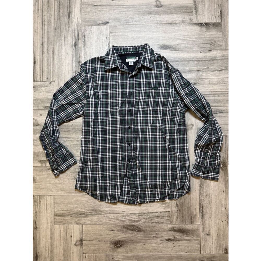 Ecko Unlimited Blue Green and White Plaid Button-Down Shirt